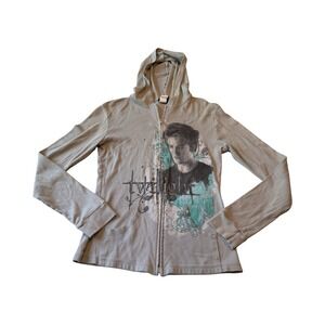 Vintage Twilight Edward Cullen Zip Up Hoodie Grey You Are My Life Now Large L